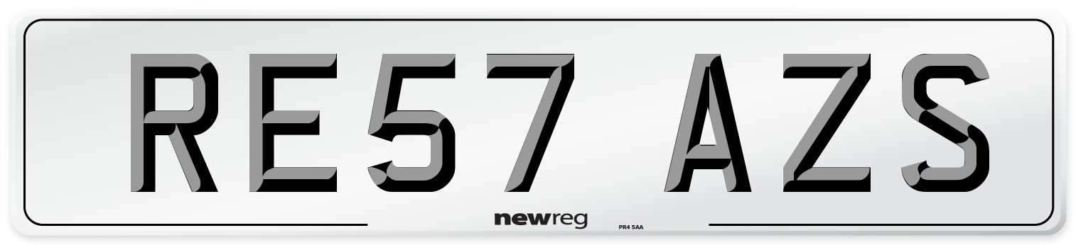 RE57 AZS Number Plate from New Reg